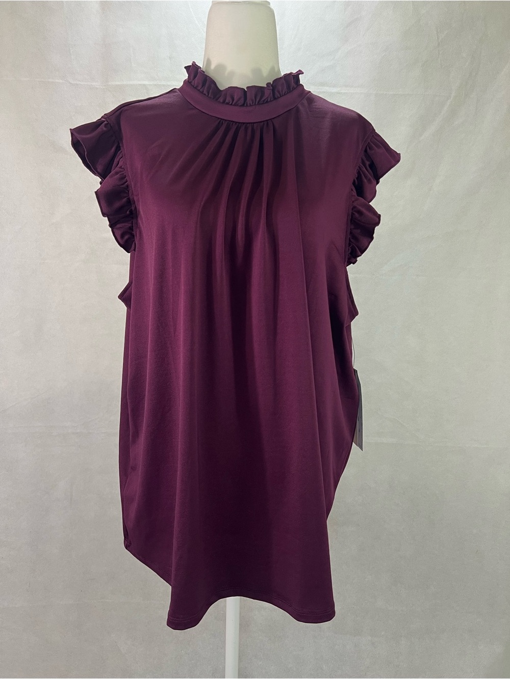 Sweet Rain Women’s Top Blouse Pullover Burgundy Cap Sleeve Size 2X